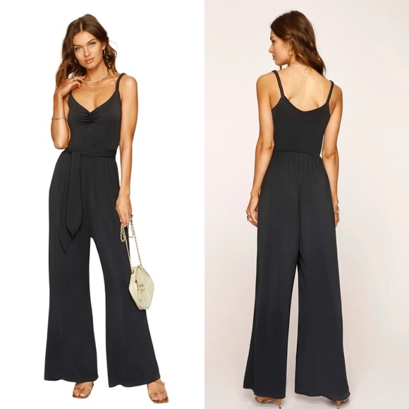NWT! HEARTLOOM Edel Stretch Jersey Knit Wide Leg Jumpsuit - Picture 1 of 5